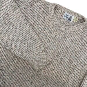 VTG Penn's Landing Crewneck Sweater Mens Medium Oatmeal Speckled Ribbed Knit USA